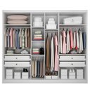 Ver imagem 3 de Guarda Roupa Casal Ambiente Linea 6 Portas 4 Gavetas Neve – Novo Horizonte