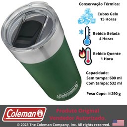 Copo Térmico Coleman Cerveja Com Tampa E Abridor Isolação a Vácuo Aço Inox 600ml Copo Térmico Para B - 2