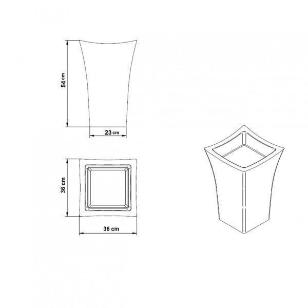 Vaso de Polietileno 54cm x 36cm Wave Japi - 3