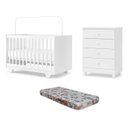 Ver imagem 2 de Quarto de Bebê Completo com Berço Mini Cama com Colchão e Cômoda 100% MDF Encanto