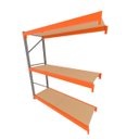 Ver imagem 1 de Mini Porta Pallet 200 kg por Nivel Continuação com 3 Niveis Laranja com MDF Cru