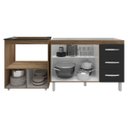 Ver imagem 4 de Balcão Armário Cozinha Gabinete de Pia 120 Cm Bruna e Balcão para Fogão Cooktop 5 Bocas e Forno Evel