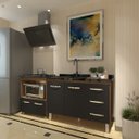 Ver imagem 3 de Balcão Armário Cozinha Gabinete de Pia 120 Cm Bruna e Balcão para Fogão Cooktop 5 Bocas e Forno Evel