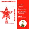 Ponteira Estrela de Árvore de Natal Dourada 25cm - Casambiente - 4