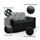 Ver imagem 5 de Sofá-cama 2 Lugares Pratik 5000 Mamflex Preto/cinza Floral Suede