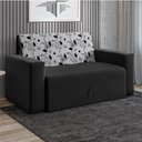 Ver imagem 2 de Sofá-cama 2 Lugares Pratik 5000 Mamflex Preto/cinza Floral Suede