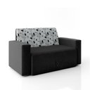 Ver imagem 1 de Sofá-cama 2 Lugares Pratik 5000 Mamflex Preto/cinza Floral Suede