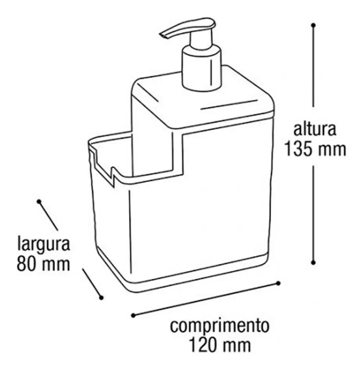 Kit 3 Porta Detergente Esponja com Bico Dosador Rattan Preto - 8