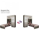 Ver mais imagens de Guarda-Roupa Solteiro 4 Portas com Espelho e Cama Baú Happy Espresso Móveis