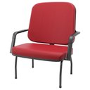 Ver imagem 5 de Cadeira de Escritório Recepção com Braço Fixa Preta Magno P03 Vinil Vermelho - Lyam Decor