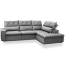Ver imagem 2 de Sofá 3 Lugares Retrátil Reclinável Chaise Direito 258cm Bergen F04 Veludo Cinza - Lyam Decor