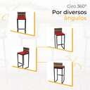 Ver imagem 5 de Kit 5 Banquetas Quadrada Junco Cappuccino para Balcão Ilha Cozinha Área Gourmet Bancada Piscina Bar