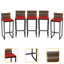 Ver imagem 1 de Kit 5 Banquetas Quadrada Junco Cappuccino para Balcão Ilha Cozinha Área Gourmet Bancada Piscina Bar