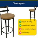 Ver imagem 6 de Combo 3 Banquetas Rafaela - Redonda Altura 65cm para Bar e Cozinha Preta com Assento Confortável Cor