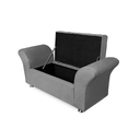 Ver imagem 2 de Recamier Calçadeira Baú Veneza King 195 cm Suede Cinza LM DECOR