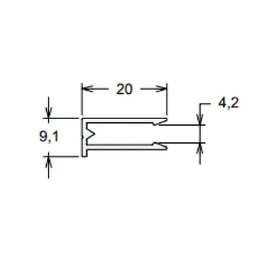 Perfil U 4mm Branco - 2,00m - 2