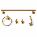 Ver imagem 2 de Kit Acessório Banheiro 5 Peças Dourado Escovado Redondo Luxo