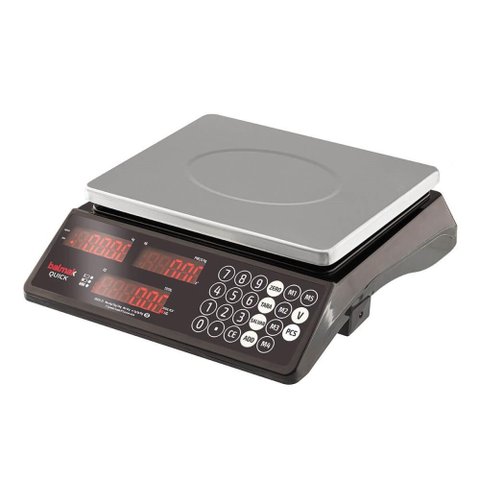 Balança Digital Balmak Quick33b 3 em 1 Cap 6/15/33kg Prato de Inox com Bateria Led Vermelho Pa2560