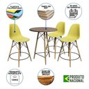 Ver imagem 6 de Conjunto Mesa Bistrô Eames Eiffel Amêndoa com 3 Banquetas Amarelas de Madeira