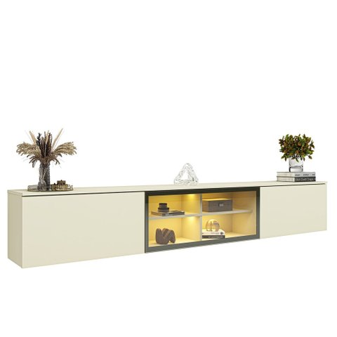 Aparador Nicho Sala Suspenso Luminare 215 Off White - Gelius
