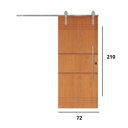 Ver imagem 3 de Porta Correr 7 Trilhos Soft Aparente Puxador Tubo 60cm 72x210cm Belíssima Rodam Abertura Esquerda Branco