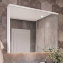 Ver imagem 1 de Armário de Banheiro 90cm 02 Portas com Espelho Ref 910 - Branco