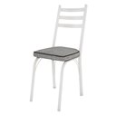 Ver imagem 4 de Kit 4 Cadeiras de Cozinha Luisiana Estampado Grafiato Pés de Ferro Branco