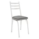 Ver imagem 3 de Kit 4 Cadeiras de Cozinha Luisiana Estampado Grafiato Pés de Ferro Branco
