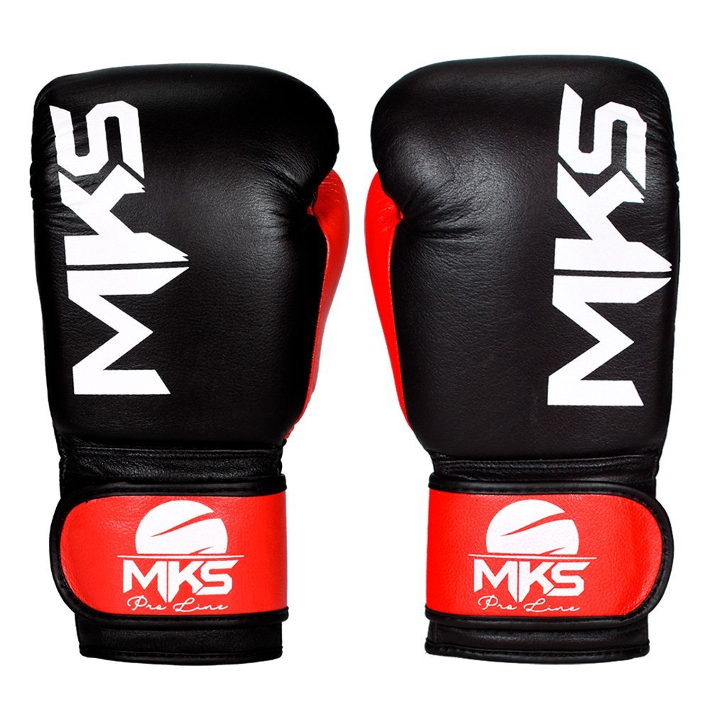 Luva de Boxe MKS Combat Rustic - Preto e Azul - 12oz | MadeiraMadeira