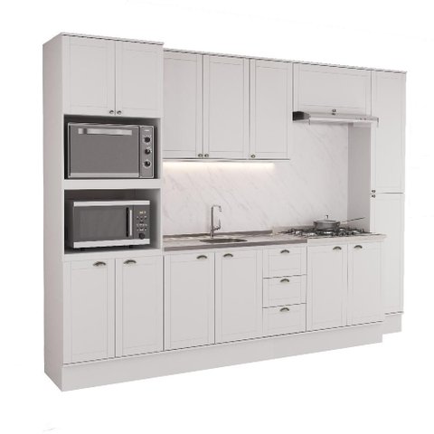 Armário de Cozinha Completa com Balcão Milla Nara Carraro Branco