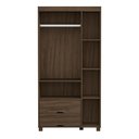 Ver imagem 5 de Guarda Roupa Clara Castanho Solteiro de Mdf Designer Moderno em Rattan 3 Portas 2 Gavetas