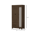 Ver imagem 3 de Guarda Roupa Clara Castanho Solteiro de Mdf Designer Moderno em Rattan 3 Portas 2 Gavetas