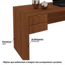 Ver imagem 2 de Mesa de Escritório 1,63m com 2 Gavetas Tecno Mobili - Amêndoa