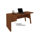Ver imagem 3 de Mesa de Escritório 1,63m com 2 Gavetas Tecno Mobili - Amêndoa