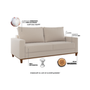 Ver imagem 7 de Conjunto Estofado Living 3 Lugares + 2 Poltrona Napoles Linho Bronze - Casa Giulia