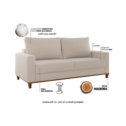 Conjunto Estofado Living 3 Lugares + 2 Poltrona Napoles Linho Bronze - Casa Giulia - 7