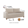 Conjunto Estofado Living 3 Lugares + 2 Poltrona Napoles Linho Bronze - Casa Giulia - 7
