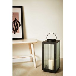 Lanterna Decorativa em Metal Preto e Vidro 38cm 15848 Mart - 2