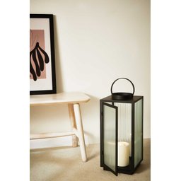 Lanterna Decorativa em Metal Preto e Vidro 38cm 15848 Mart - 3