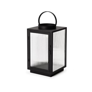 Lanterna Decorativa em Metal Preto e Vidro 38cm 15848 Mart