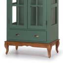 Ver imagem 3 de Cristaleira 2 Portas e Laterais em Vidro 3 Prateleiras 1 Gaveta 60808 Hannover - Verde Musgo/imbuia