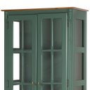 Ver imagem 2 de Cristaleira 2 Portas e Laterais em Vidro 3 Prateleiras 1 Gaveta 60808 Hannover - Verde Musgo/imbuia