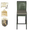 Ver imagem 4 de 4 Banqueta em Alumínio Roma Preta Corda Náutica Tecido 8 Verde