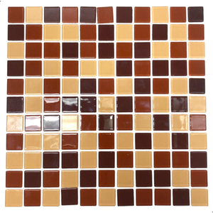 Pastilha de Vidro para Cozinha Mescla Marrom Terra 30x30cm