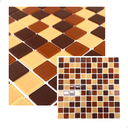 Ver imagem 2 de Pastilha de Vidro para Cozinha Mescla Marrom Terra 30x30cm