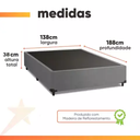 Ver imagem 3 de Cama Box Casal 1,38m com 38cm de Altura Suede Prince Cinza
