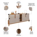 Ver imagem 4 de Buffet Aparador Sala de Jantar 190cm Nay C14 Off White/cedro - Mpozenato