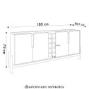 Ver imagem 5 de Buffet Aparador Sala de Jantar 190cm Nay C14 Off White/cedro - Mpozenato