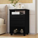 Ver imagem 6 de Mesa de Cabeceira 2 Gavetas 2 Nichos 45 cm Valente Plus Preto Rudk