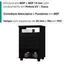 Ver imagem 5 de Mesa de Cabeceira 2 Gavetas 2 Nichos 45 cm Valente Plus Preto Rudk